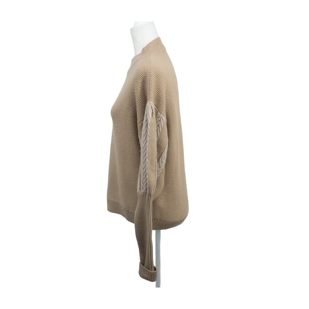 Jonathan Simkhai Women 100% Wool Balloon Sleeve Sweater Beige - Picture 2 of 11